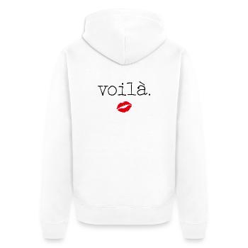Voilà - Little French Speaking - Unisex Premium Bio Zip Hoodie - Weiß - Hinten - Thijin (182cm)