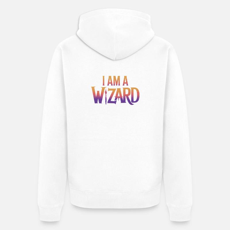Ich bin ein Zauberer Textdesign - Unisex Premium Bio Zip Hoodie - Weiß