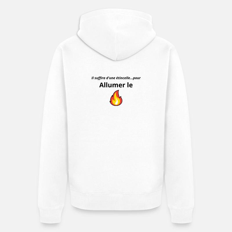 Allumer le feu chanson - Veste à capuche bio Premium Unisexe - blanc