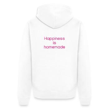 Happiness is homemade Pink - Unisex Premium Organic Zip Hoodie - white - Back - Thijin (182cm)