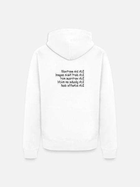 Stärke deine mentale Gesundheit im Spiegel - Unisex Premium Bio Zip Hoodie - Weiß