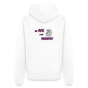 T-shirt de thérapie drôle pour les amoureux des chiens - Veste à capuche bio Premium Unisexe - blanc - Dos - Thijin (182cm)