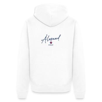 Alesund - Norway Flag Lettering - Norge - Norwegen - Unisex Premium Organic Zip Hoodie - white - Back - Thijin (182cm)