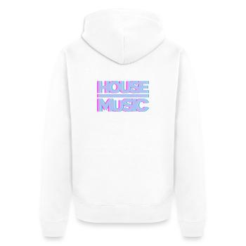 House Musik EDM Glow - Unisex Premium Bio Zip Hoodie - Weiß - Hinten - Thijin (182cm)