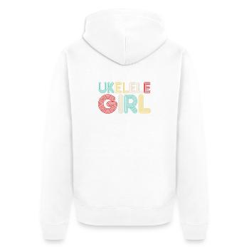 Hawaiian Ukulele Uke Retro 70s - Unisex Premium Organic Zip Hoodie - white - Back - Thijin (182cm)