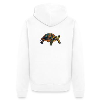 Motif du portrait de la tortue - Veste à capuche bio Premium Unisexe - blanc - Dos - Thijin (182cm)