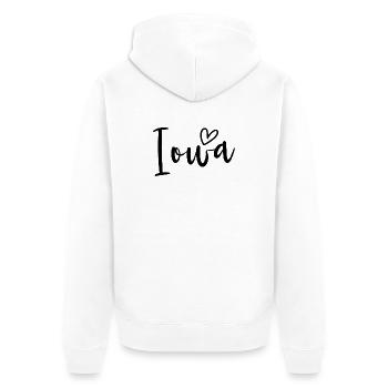 Amour des Femmes du Cœur de l’Iowa - Veste à capuche bio Premium Unisexe - blanc - Dos - Thijin (182cm)