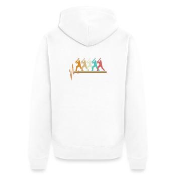 Cricket Heartbeat Retro Batsman Pulse Slogan - Veste à capuche bio Premium Unisexe - blanc - Dos - Thijin (182cm)