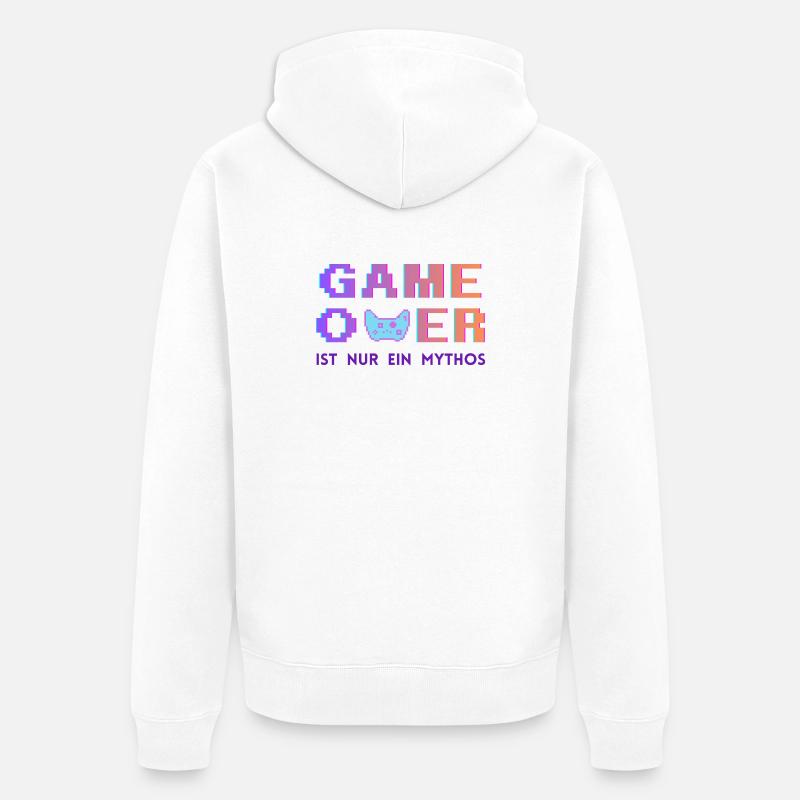 Game Over Mythos Pixel Gradient - Veste à capuche bio Premium Unisexe - blanc