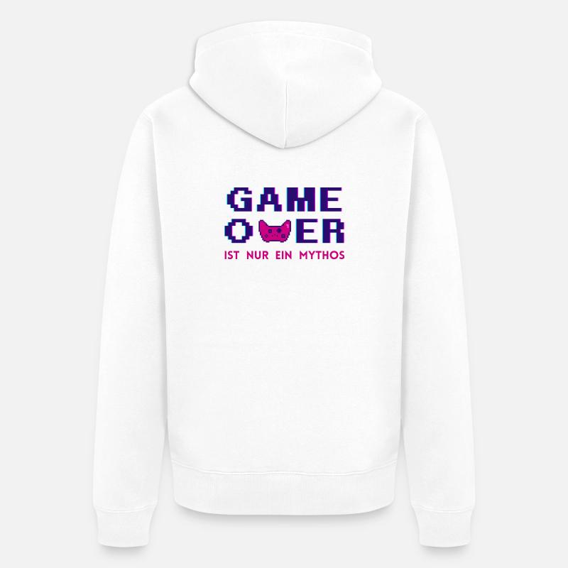 Game Over Mythos Dark Retro Pixel - Veste à capuche bio Premium Unisexe - blanc