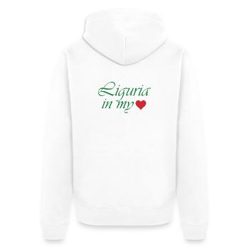 Liguria in my heart - Unisex Premium Organic Zip Hoodie - white - Back - Thijin (182cm)