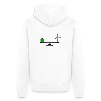 Distribute wisely - Unisex Premium Organic Zip Hoodie - white - Back - Thijin (182cm)