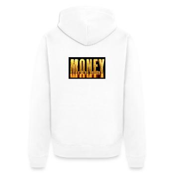 Golden Money Typography Luxury Design - Unisex Premium Organic Zip Hoodie - white - Back - Thijin (182cm)