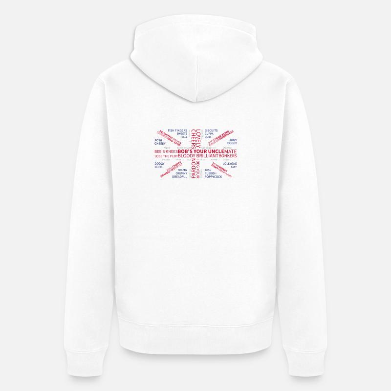 UBERBRITISH - Veste à capuche bio Premium Unisexe - blanc