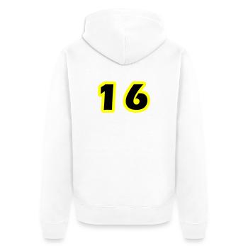 16 Number symbol - Unisex Premium Organic Zip Hoodie - white - Back - Thijin (182cm)