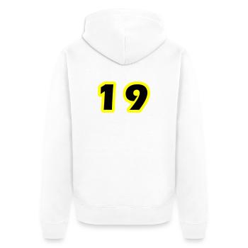 Symbole numérique 19 - Veste à capuche bio Premium Unisexe - blanc - Dos - Thijin (182cm)