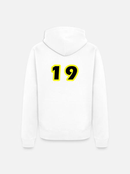 Symbole numérique 19 - Veste à capuche bio Premium Unisexe - blanc