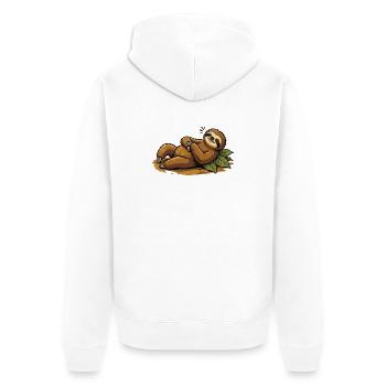Sloth in tropical rest - Unisex Premium Organic Zip Hoodie - white - Back - Thijin (182cm)