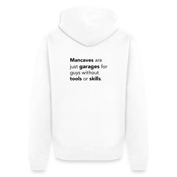 Mancaves - Veste à capuche bio Premium Unisexe - blanc - Dos - Thijin (182cm)