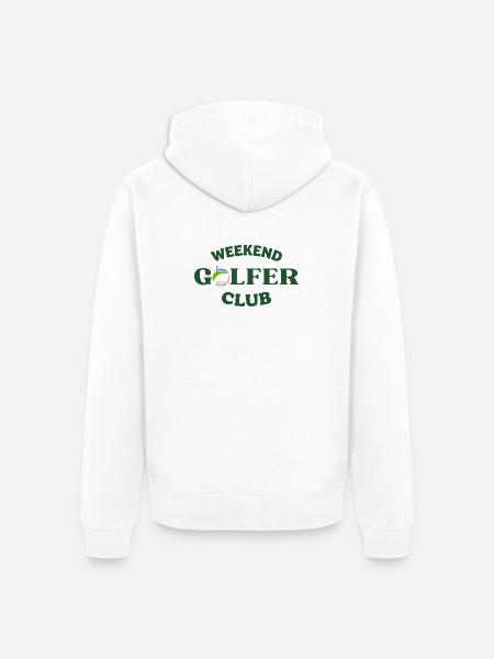 Wochenend-Golferclub-Geschenk - Unisex Premium Bio Zip Hoodie - Weiß
