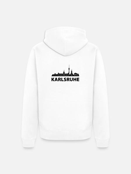 Karlsruhe Skyline - Unisex Premium Bio Zip Hoodie - Weiß