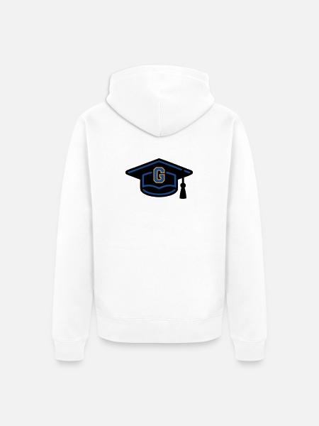 Doktorhut Buchstabe Icon - Unisex Premium Bio Zip Hoodie - Weiß