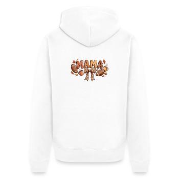 Herbst-Fußball Mama Leopard Bow - Unisex Premium Bio Zip Hoodie - Weiß - Hinten - Thijin (182cm)