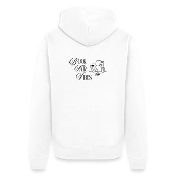 Buchmesse-Vibes - Unisex Premium Bio Zip Hoodie - Weiß - Hinten - Thijin (182cm)