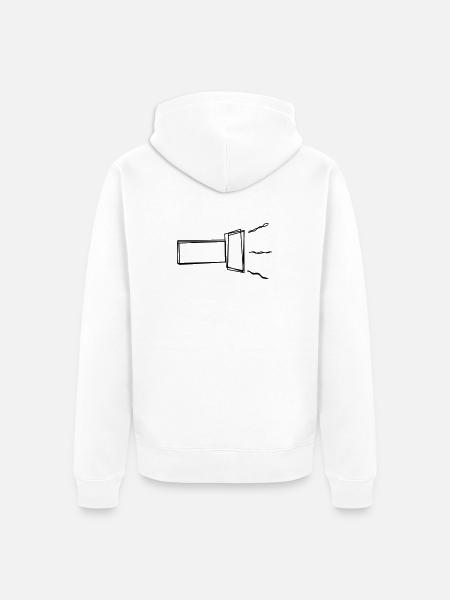 Taschenlampe handgezeichnet - Unisex Premium Bio Zip Hoodie - Weiß