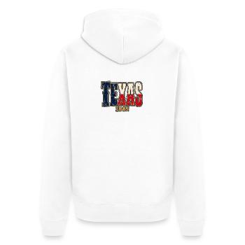Texas 1845 Vintage Motiv - Unisex Premium Bio Zip Hoodie - Weiß - Hinten - Thijin (182cm)
