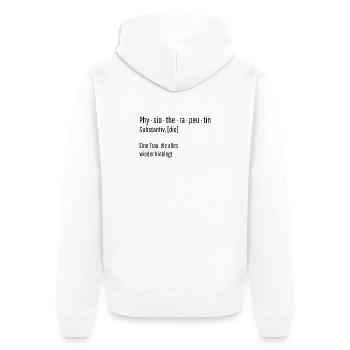 Physiotherapeutin Substantiv Definition Geschenk - Unisex Premium Bio Zip Hoodie - Weiß - Hinten - Thijin (182cm)