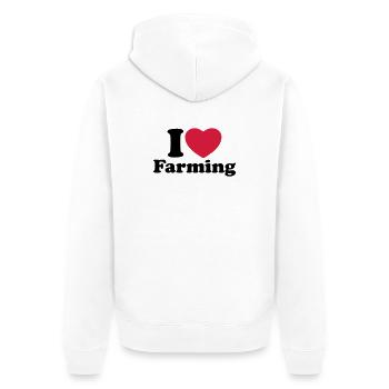 I love farming - Veste à capuche bio Premium Unisexe - blanc - Dos - Thijin (182cm)