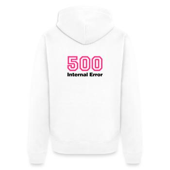 Error 500 Internal Error - Unisex Premium Bio Zip Hoodie - Weiß - Hinten - Thijin (182cm)