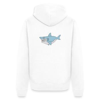 Shark smile - Unisex Premium Organic Zip Hoodie - white - Back - Thijin (182cm)