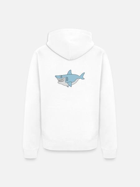 Shark smile - Unisex Premium Organic Zip Hoodie - white