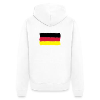 schwarz rot gold Deutschland Fahne Germany - Unisex Premium Bio Zip Hoodie - Weiß - Hinten - Thijin (182cm)