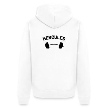 HERCULES - Unisex Premium Bio Zip Hoodie - Weiß - Hinten - Thijin (182cm)