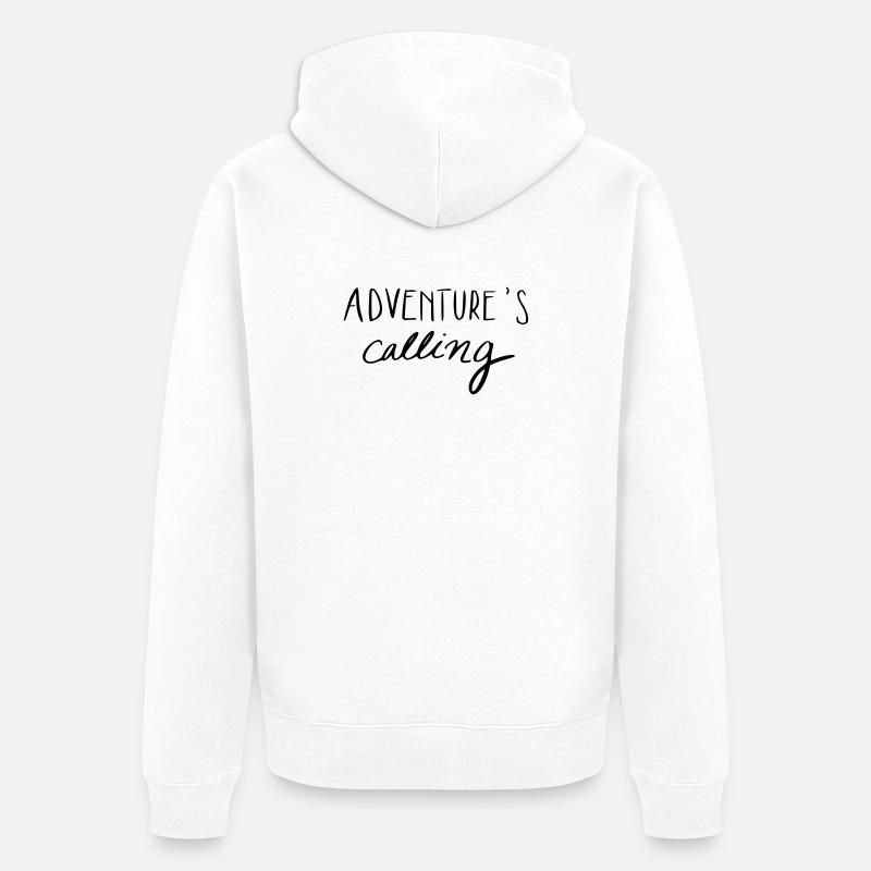 Adventure’s calling - Veste à capuche bio Premium Unisexe - blanc