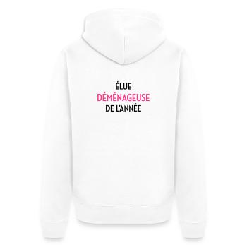 Déménageur / Déménagement / Déménager / Camion - Veste à capuche bio Premium Unisexe - blanc - Dos - Thijin (182cm)