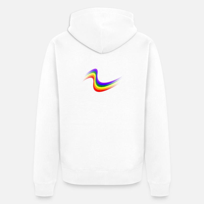 Rainbow wave - Unisex Premium Bio Zip Hoodie - Weiß