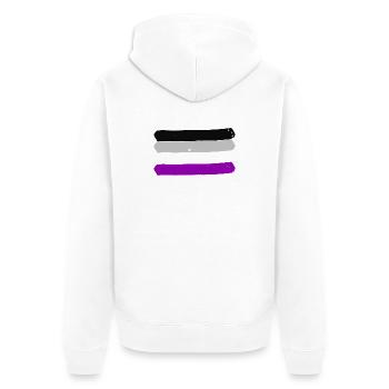Flagge asexuell Asexualität LGBT - Unisex Premium Bio Zip Hoodie - Weiß - Hinten - Thijin (182cm)