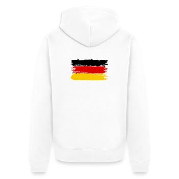 Red Yellow Brush Stripe Art - Unisex Premium Organic Zip Hoodie - white - Back - Thijin (182cm)