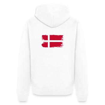 Dänische Flagge Grunge Cross Brush - Unisex Premium Bio Zip Hoodie - Weiß - Hinten - Thijin (182cm)