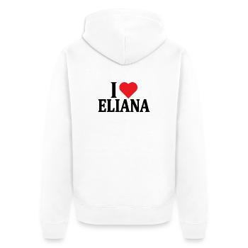 T-Shirt Ich liebe Eliana T-Shirt Geschenkidee - Unisex Premium Bio Zip Hoodie - Weiß - Hinten - Thijin (182cm)