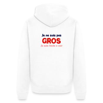 Je ne suis pas gros humour - Veste à capuche bio Premium Unisexe - blanc - Dos - Thijin (182cm)