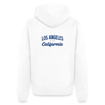 Los Angeles Kalifornien Retro Script - Unisex Premium Bio Zip Hoodie - Weiß - Hinten - Thijin (182cm)