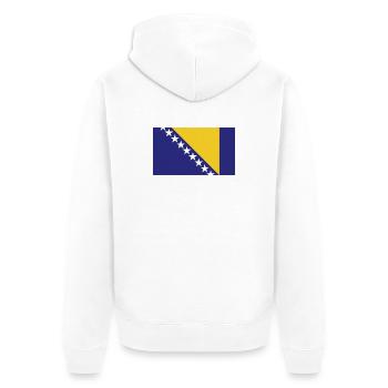 Bosnien H Flagge - Unisex Premium Bio Zip Hoodie - Weiß - Hinten - Thijin (182cm)