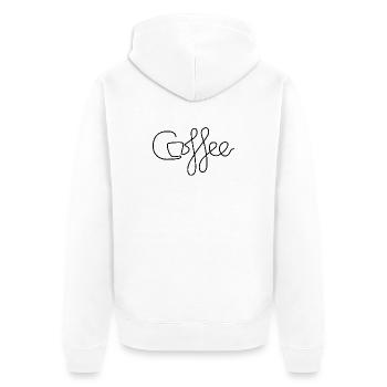 Café One Line Art Café Symbole Entreprise de Symbole de café - Veste à capuche bio Premium Unisexe - blanc - Dos - Thijin (182cm)