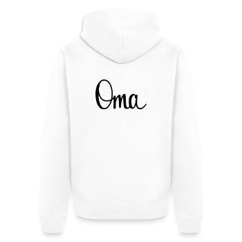 Oma - Unisex Premium Bio Zip Hoodie - Weiß - Hinten - Thijin (182cm)