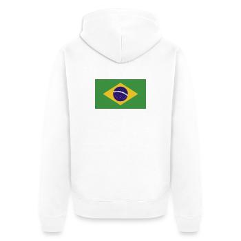 Drapeau national du Brésil - Veste à capuche bio Premium Unisexe - blanc - Dos - Thijin (182cm)